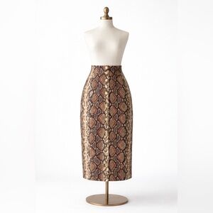 Zara Elegant Snake Print Midi Skirt